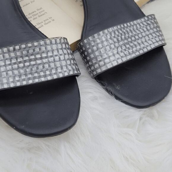 Vince Checkered Rita Block Heel Leather Sandals Size US 8M‎ EU 38 - Picture 10 of 12